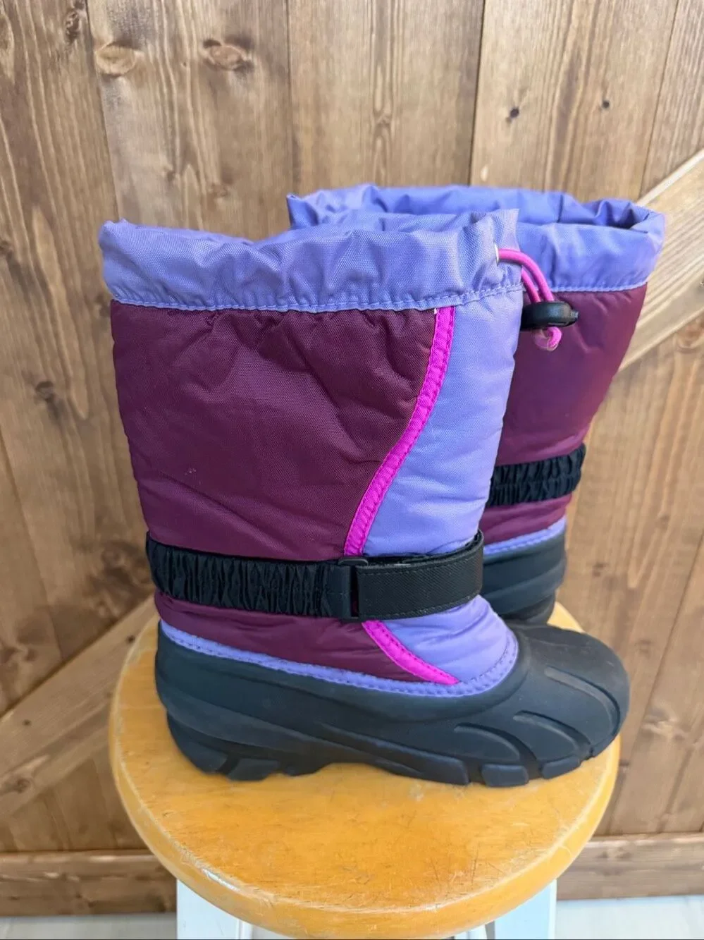 Sorel Kids Size 2 Purple Winter Snow Boots Waterproof Insulated Cold Weather